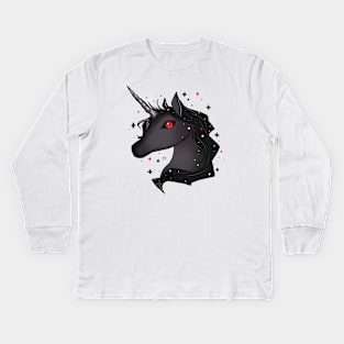 dark unicorn Kids Long Sleeve T-Shirt